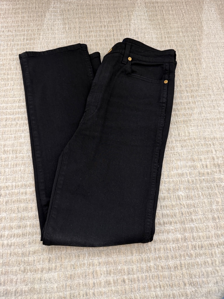 Khaite Black Straight-Leg Women's Jeans With Gold Rivet Detail